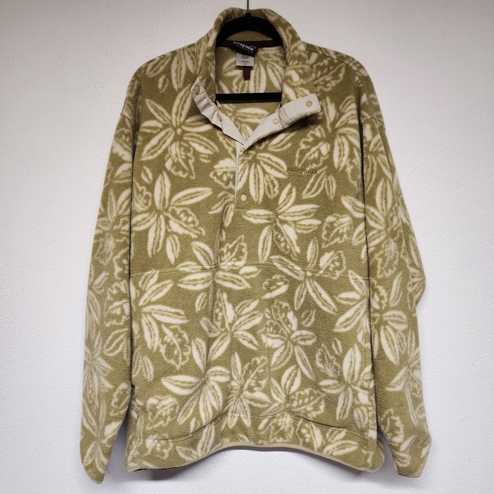 Vintage Patagonia Synchilla‎ Marsupial Snap-T Pullover Tropical Light Olive XL